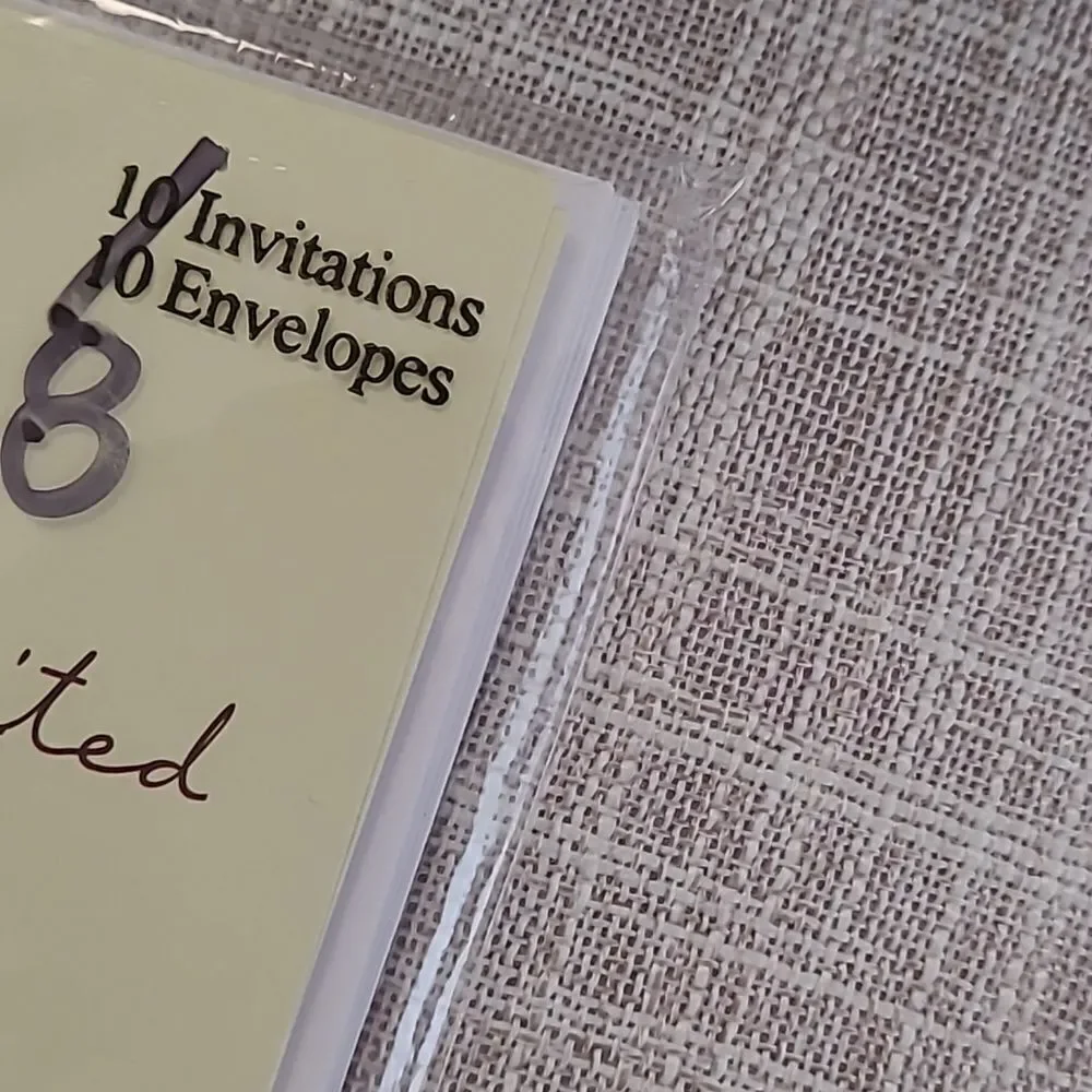 Invitation cards quantity 8 card envelopes party invite mail get together cream